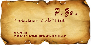 Probstner Zsüliet névjegykártya